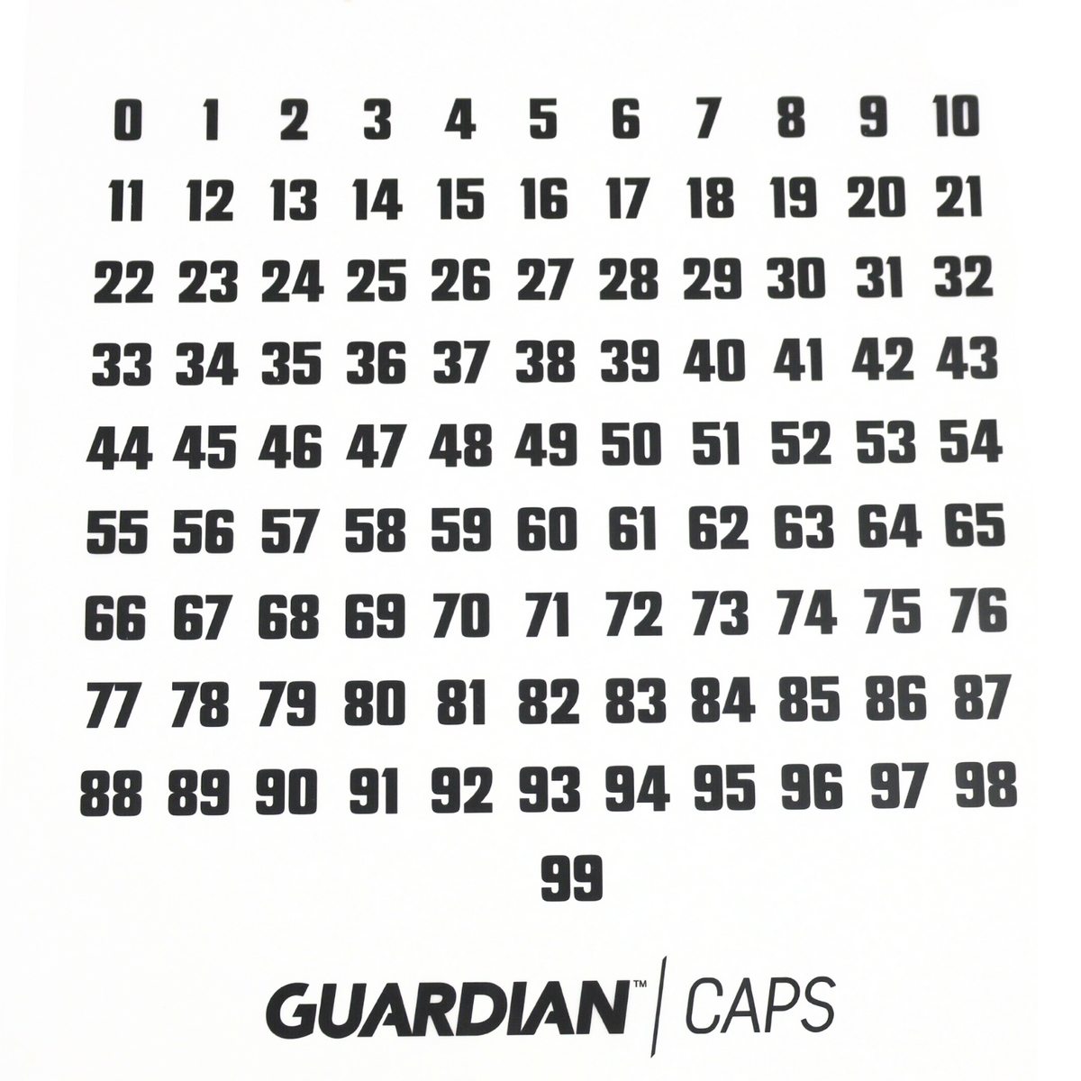 Vinyl Stick On Number Set – Guardian Sports